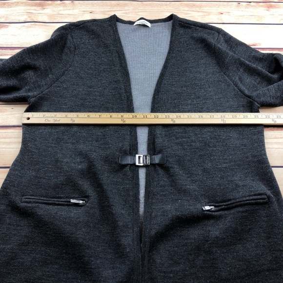 Calvin Klein Sweater SZ XXL Cardigan Gray Long - Picture 5 of 8